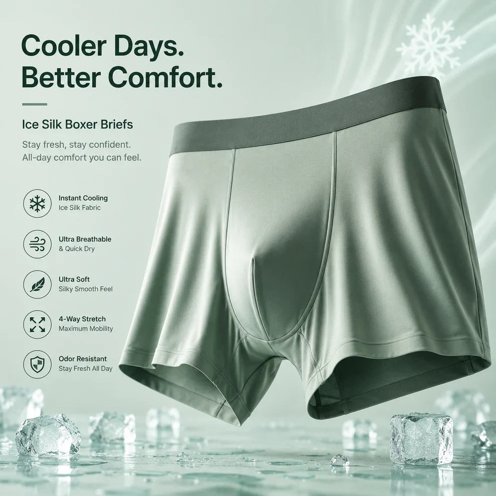 Men's Stretchable Ice Silk Underwear – Buy 1 Get 2 Free